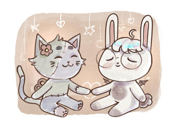 sketchy coloured pair